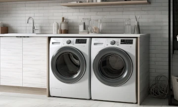 lave linge dans la cuisine