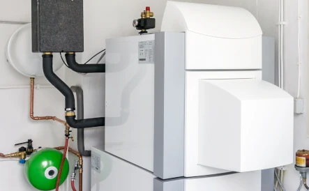 chaudière à fioul blanche